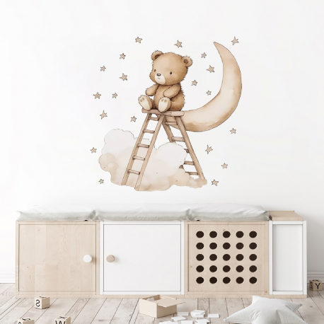 Αυτοκόλλητα τοίχου SIPO Teddy Bear on a Ladder