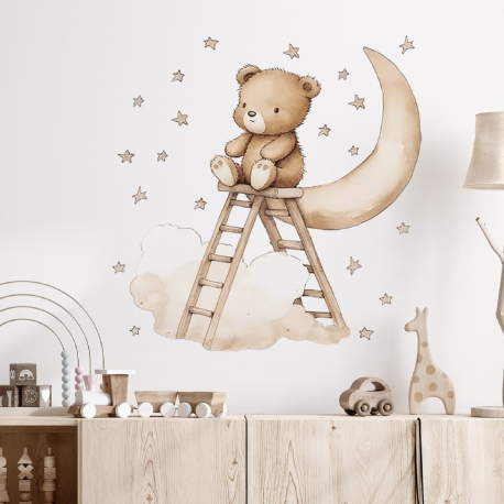 Αυτοκόλλητα τοίχου SIPO Teddy Bear on a Ladder