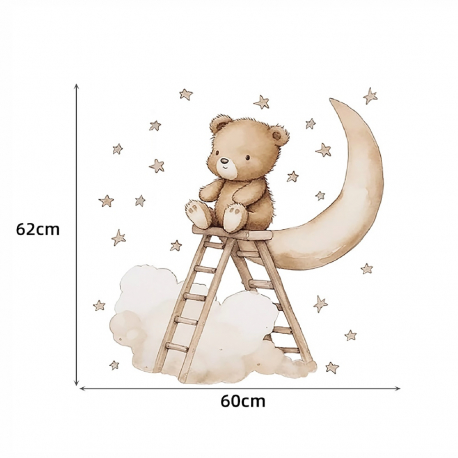 Αυτοκόλλητα τοίχου SIPO Teddy Bear on a Ladder