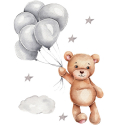 Αυτοκόλλητο τοίχου SIPO Teddy Bear with Balloons