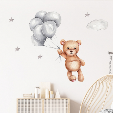 Αυτοκόλλητο τοίχου SIPO Teddy Bear with Balloons