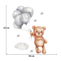 Αυτοκόλλητο τοίχου SIPO Teddy Bear with Balloons