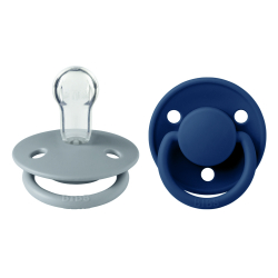 Πιπίλες Bibs® De Lux Cloud/Steel Blue Στρογγυλή One Size, σετ των 2