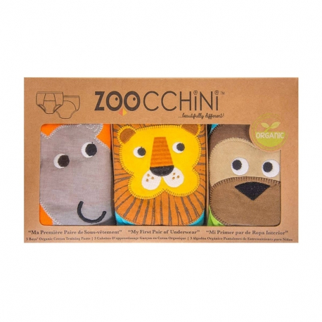 Εκπαιδευτικά βρακάκια 3 τμχ Zoocchini™ Safari Friends για αγόρι 3-4 ετών