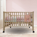 Κούνια Troll Nursery Basic Lux Natural με ροδάκια