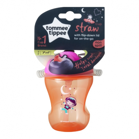 Εκπαιδευτικό κύπελλο Tommee Tippee με καλαμάκι Ecomm Train Straw cup Girl 230 ml