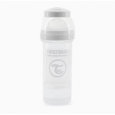 Μπιμπερό Twistshake κατά των κολικών 260ml White (1τμχ)