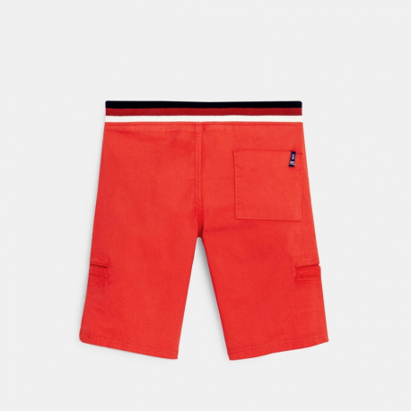 Okaidi Bermuda slim en toile orange garcon