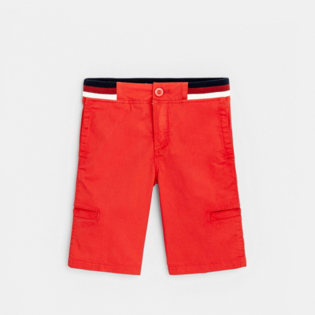 Okaidi Bermuda slim en toile orange garcon