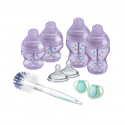 Σετ μπιμπερό Tommee Tippee Advanced Anti-Colic Purple για νεογέννητα, σετ των 9