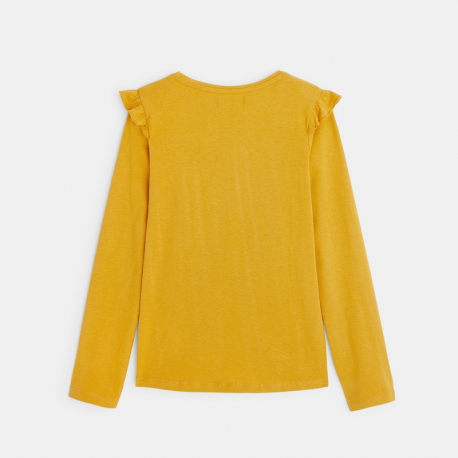 Okaidi T-shirt a epaules volantees jaune fille
