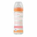 Γυάλινο μπιμπερό Chicco Well Being Girl 240 ml 0m+ (1τμχ)