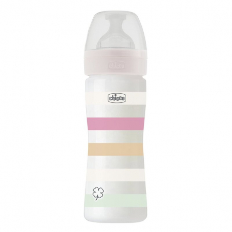 Πλαστικό μπιμπερό Chicco Well Being Girl 250 ml 2m+ (1τμχ)