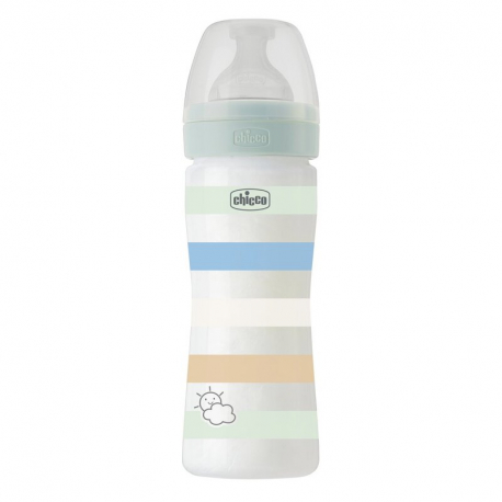 Πλαστικό μπιμπερό Chicco Well Being Boy 250 ml 2m+ (1τμχ)