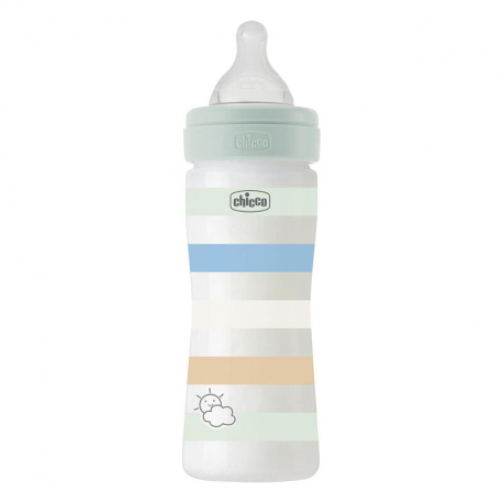 Πλαστικό μπιμπερό Chicco Well Being Boy 250 ml 2m+ (1τμχ)