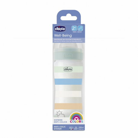 Πλαστικό μπιμπερό Chicco Well Being Boy 250 ml 2m+ (1τμχ)