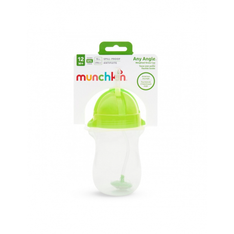 Παιδικό ποτήρι με καλαμάκι Munchkin Tip &amp; Sip Tall 296ml Πράσινο