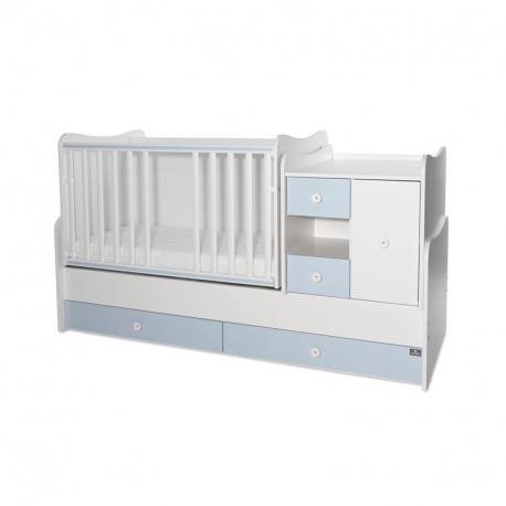 Πολυμορφικό κρεβάτι Lorelli® Mini Max New White - Baby Blue