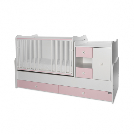 Πολυμορφικό κρεβάτι Lorelli® Mini Max New White - Orchid Pink