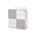 Συρταριέρα-αλλαξιέρα LoreLLi® Cupboard New White - Stone Grey