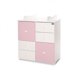 Συρταριέρα-αλλαξιέρα LoreLLi® Cupboard New White - Orchid Pink