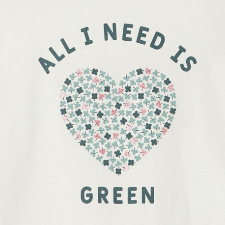 Okaidi T-shirt a message &quot;All you need is green&quot;