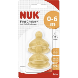 Θηλές από καουτσούκ Nuk® First Choice+ για γάλα (0-6m), σετ των 2