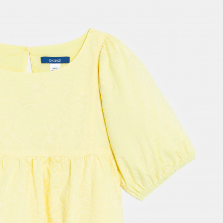 Okaidi Φόρεμα μονόχρωμο κίτρινο για κορίτσια