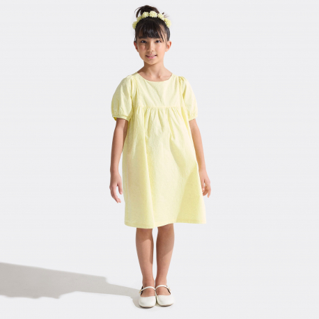 Okaidi Φόρεμα μονόχρωμο κίτρινο για κορίτσια