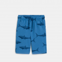 Okaidi Boy's blue shark print brushed cotton Bermuda shorts