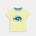 Obaibi T-shirt poisson et short en maille fantaisie bleu garcon