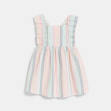 Obaibi Baby girl&#039;s multicoloured striped dress with straps