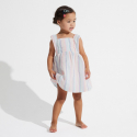 Obaibi Baby girl's multicoloured striped dress with straps