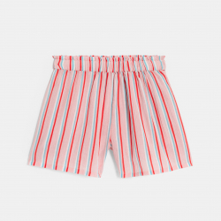 Okaidi Girls multicoloured striped cotton shorts