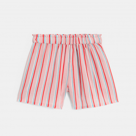 Okaidi Girls multicoloured striped cotton shorts