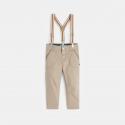 Obaibi Obaibi Pantalon modulable a bretelles beige bebe garcon