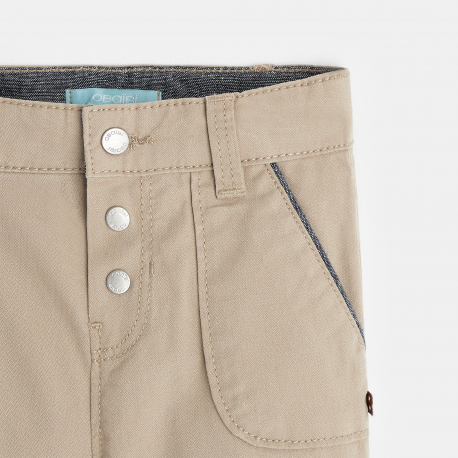 Obaibi Obaibi Pantalon modulable a bretelles beige bebe garcon