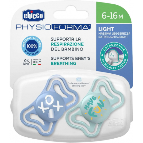 Πιπίλα Chicco PhysioForma Light Σιέλ 6-16m, σετ των 2