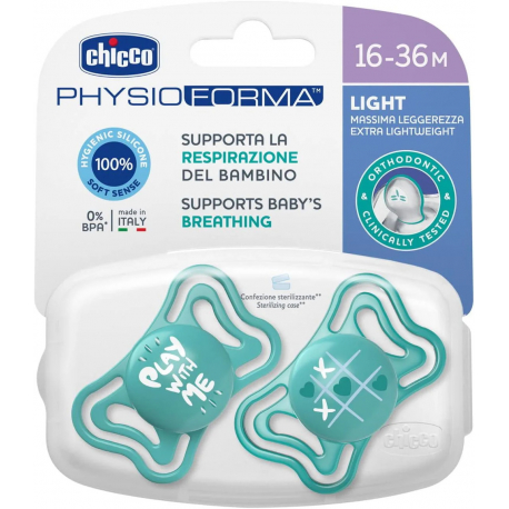 Πιπίλα Chicco PhysioForma Light Σιέλ 16-36m, σετ των 2