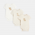 Obaibi Body manches courtes col us beige bebe mixte (lot de 3)