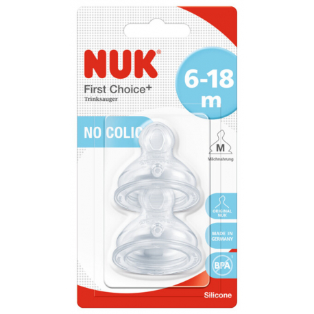 Θηλές σιλικόνης Nuk® First Choice+ για γάλα (6m+), σετ των 2