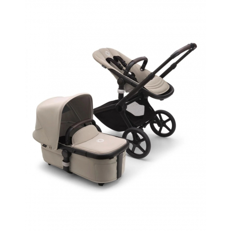 Καρότσι και port-bebe Bugaboo Fox 5 Complete Black - Desert Taupe