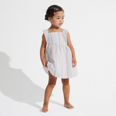 Obaibi Baby girl&#039;s multicoloured striped dress with straps