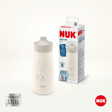 Παγουράκι Nuk® Mini-Me Sip από ανοξείδωτο ατσάλι 300ml Γκρι