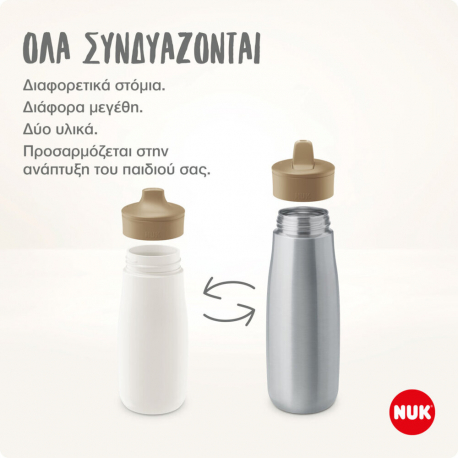 Παγουράκι Nuk® Mini-Me Flip από ανοξείδωτο ατσάλι 500ml Σιέλ