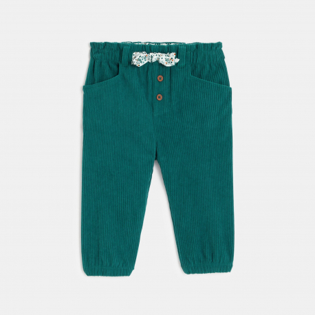 Obaibi Πράσινο κοτλέ παντελόνι για κοριτσάκι