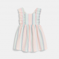 Obaibi Baby girl's multicoloured striped dress with straps