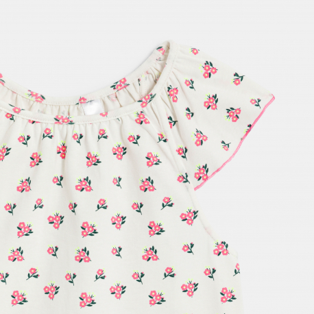 Okaidi Girl&#039;s pink floral pyjama shorts