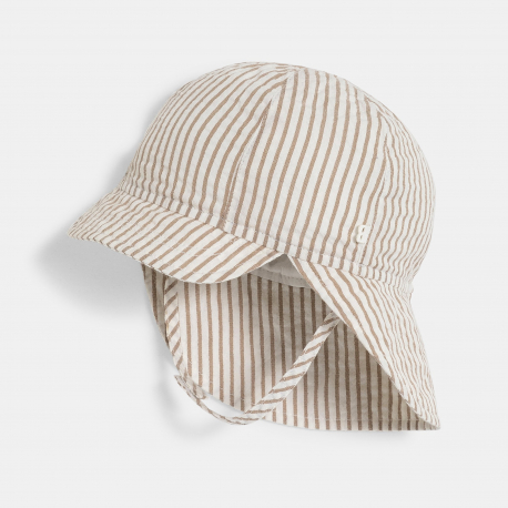 Obaibi Baby boy&#039;s beige striped wide-brimmed cap
