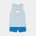 Okaidi Pyja-short en jersey doux bleu Garcon